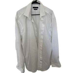 Tommy Hilfiger Men's White TH Flex Regular Fit Stretch Dress Shirt Size 18